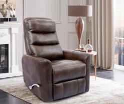 Real Living Bolero Faux Leather Swivel Glider Recliner -Furniture Specialty Shop 810499151 1