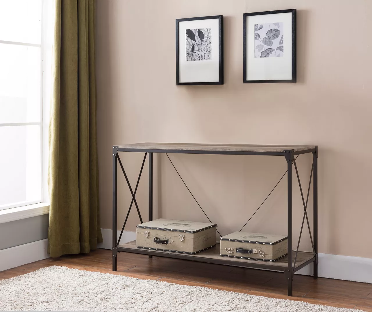 Brown & Black Metal Console Table 4 Brown & Black Metal Console Table - Image 2