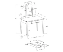 White Wood Vanity With Mirror -Furniture Specialty Shop 810502793 3