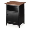 Walnut & Black Nightstand -Furniture Specialty Shop 810504787