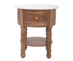 Marble & Mango Wood End Table -Furniture Specialty Shop 810511007 1