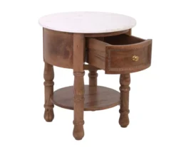 Marble & Mango Wood End Table -Furniture Specialty Shop 810511007 3