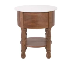 Marble & Mango Wood End Table -Furniture Specialty Shop 810511007 4