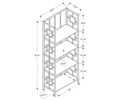 Dark Taupe Square 4-Shelf Open Bookcase -Furniture Specialty Shop 810512901 3