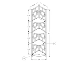White Square 4-Shelf Corner Bookcase 9 White Square 4-Shelf Corner Bookcase -Furniture Specialty Shop 810512902 3