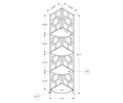 Espresso Square 4-Shelf Corner Bookcase 9 Espresso Square 4-Shelf Corner Bookcase -Furniture Specialty Shop 810512903 3
