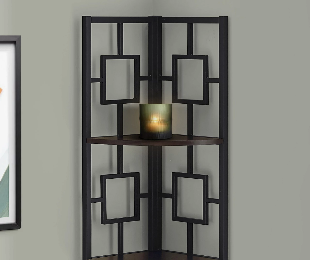 Espresso Square 4-Shelf Corner Bookcase 6 Espresso Square 4-Shelf Corner Bookcase - Image 4