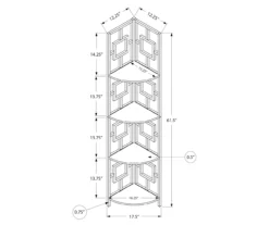 Dark Taupe Square 4-Shelf Corner Bookcase -Furniture Specialty Shop 810512904 3