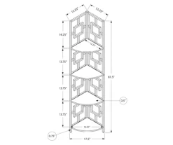 Black Square 4-Shelf Corner Bookcase -Furniture Specialty Shop 810512905 3