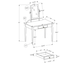 Gray Vanity Table With Mirror 9 Gray Vanity Table With Mirror -Furniture Specialty Shop 810512907 3