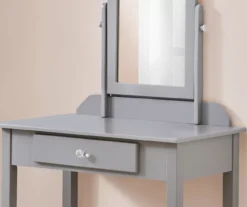 Gray Vanity Table With Mirror 10 Gray Vanity Table With Mirror -Furniture Specialty Shop 810512907 4