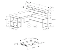Monarch L-Shaped Corner Desk With Hutch -Furniture Specialty Shop 810512937 3