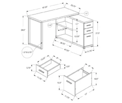 Gray Reversible L-Shaped Corner Desk -Furniture Specialty Shop 810512938 3