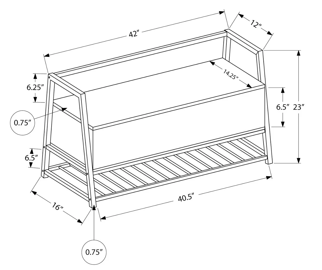 Dark Taupe Storage Bench 5 Dark Taupe Storage Bench - Image 3