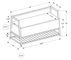 Gray Storage Bench -Furniture Specialty Shop 810512944 3