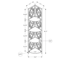 Monarch Geometric 4-Shelf Corner Bookcase -Furniture Specialty Shop 810512947 3