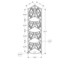 Monarch Geometric 4-Shelf Corner Bookcase -Furniture Specialty Shop 810512948 3