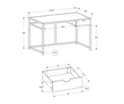 Monarch 42" Single Drawer Computer Desk -Furniture Specialty Shop 810512974 11