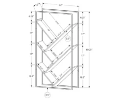 Brown 5-Shelf Slanted Bookcase -Furniture Specialty Shop 810512985 3