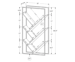 Gray 5-Shelf Slanted Bookcase -Furniture Specialty Shop 810512987 3