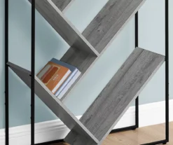 Gray 5-Shelf Slanted Bookcase -Furniture Specialty Shop 810512987 4