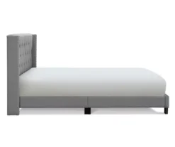 Gray Upholstered Shelter Wingback Queen Bed -Furniture Specialty Shop 810513491 13