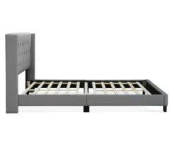 Gray Upholstered Shelter Wingback Queen Bed -Furniture Specialty Shop 810513491 14