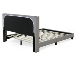 Gray Upholstered Shelter Wingback Queen Bed -Furniture Specialty Shop 810513491 16