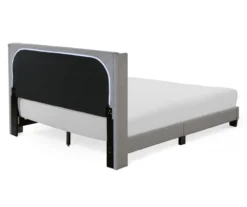 Gray Upholstered Shelter Wingback Queen Bed -Furniture Specialty Shop 810513491 17