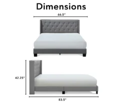 Gray Upholstered Shelter Wingback Queen Bed -Furniture Specialty Shop 810513491 6