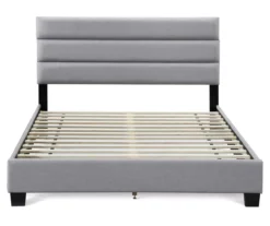 Gray Hudson Queen Upholstered Linen Fabric Bed -Furniture Specialty Shop 810513495 10