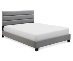 Gray Hudson Queen Upholstered Linen Fabric Bed -Furniture Specialty Shop 810513495 2