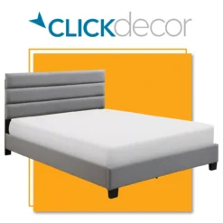 Gray Hudson Queen Upholstered Linen Fabric Bed -Furniture Specialty Shop 810513495