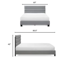 Gray Hudson Queen Upholstered Linen Fabric Bed -Furniture Specialty Shop 810513495 6