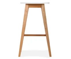 25.59" Oak & White Abacus Wood Counter Stool -Furniture Specialty Shop 810513499 6