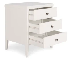 White Finley Wood 3-Drawer Nightstand -Furniture Specialty Shop 810513520 3