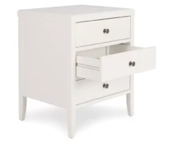 White Finley Wood 3-Drawer Nightstand -Furniture Specialty Shop 810513520 4
