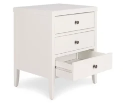 White Finley Wood 3-Drawer Nightstand -Furniture Specialty Shop 810513520 5