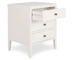 White Finley Wood 3-Drawer Nightstand -Furniture Specialty Shop 810513520 6