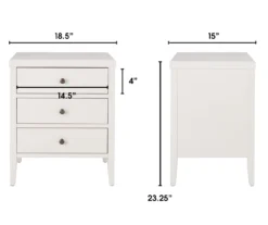 White Finley Wood 3-Drawer Nightstand -Furniture Specialty Shop 810513520 7
