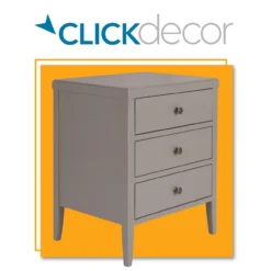 Gray Finley Wood 3-Drawer Nightstand 23 Gray Finley Wood 3-Drawer Nightstand -Furniture Specialty Shop 810513522