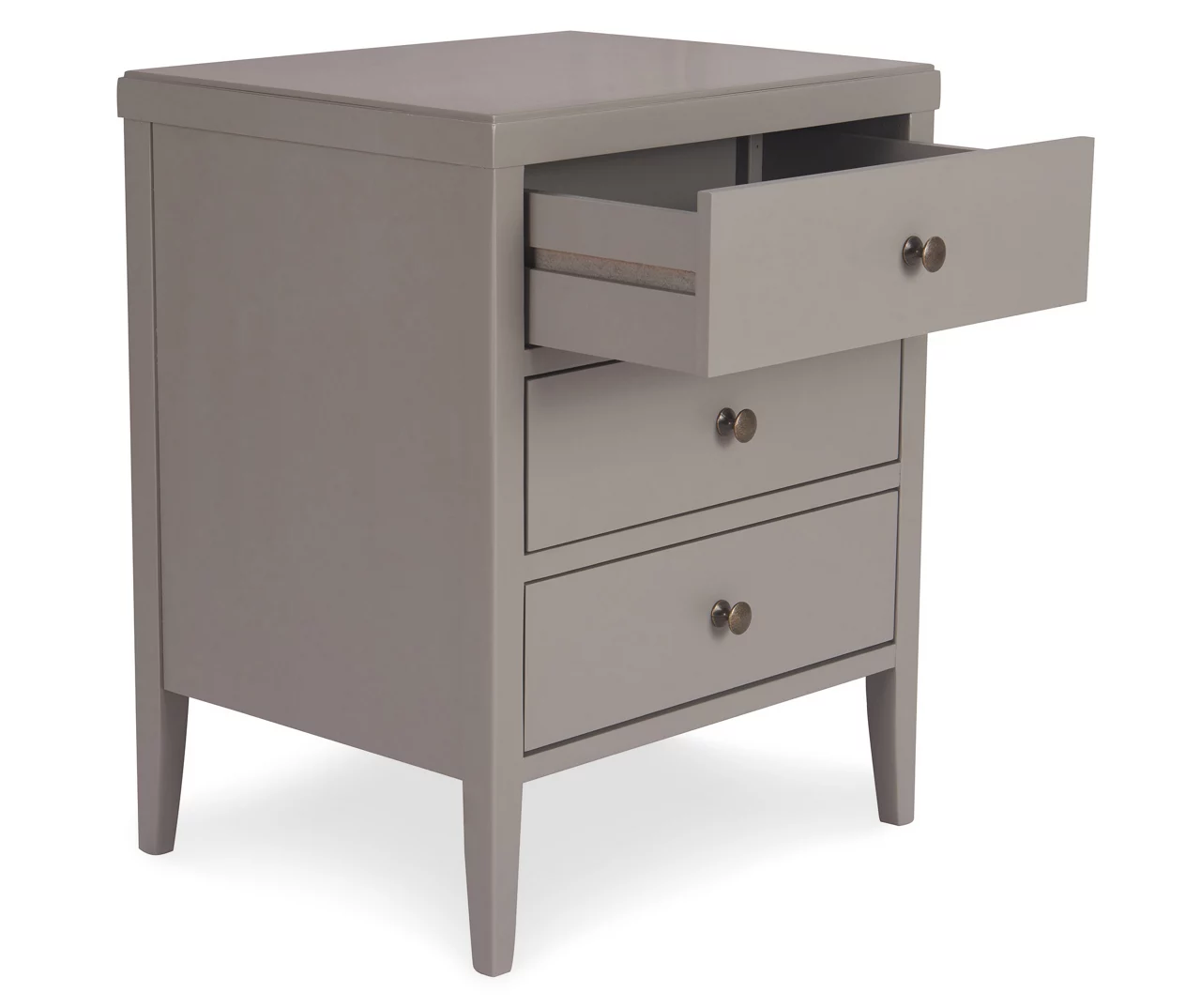 Gray Finley Wood 3-Drawer Nightstand 7 Gray Finley Wood 3-Drawer Nightstand - Image 5