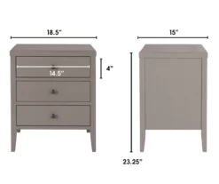 Gray Finley Wood 3-Drawer Nightstand 22 Gray Finley Wood 3-Drawer Nightstand -Furniture Specialty Shop 810513522 7