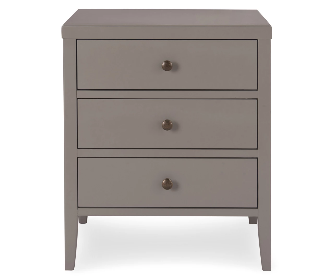 Gray Finley Wood 3-Drawer Nightstand 3 Gray Finley Wood 3-Drawer Nightstand