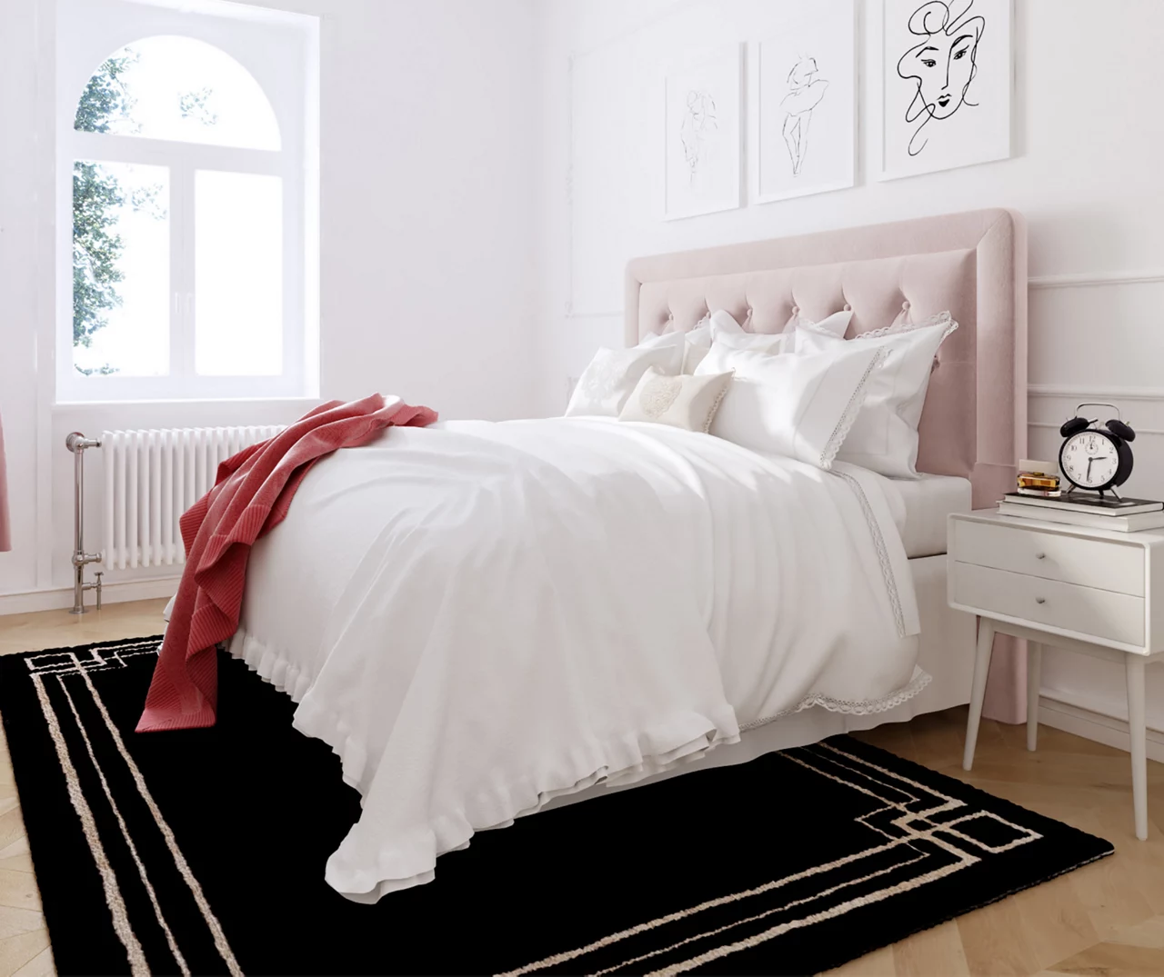 Mauve Amery Upholstered Queen Headboard 5 Mauve Amery Upholstered Queen Headboard - Image 3