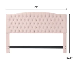 French Blush Pink Celeste Upholstered King Headboard -Furniture Specialty Shop 810513528 3