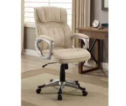 Fawn Tan Linen Executive Office Chair -Furniture Specialty Shop 810513549 3