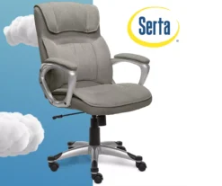 Glacial Gray Linen Executive Office Chair -Furniture Specialty Shop 810513550