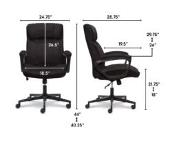 Hannah Charcoal Gray Microfiber Office Chair 40 Hannah Charcoal Gray Microfiber Office Chair -Furniture Specialty Shop 810513553 3