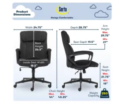 Hannah Charcoal Gray Microfiber Office Chair 33 Hannah Charcoal Gray Microfiber Office Chair -Furniture Specialty Shop 810513553 A0 3